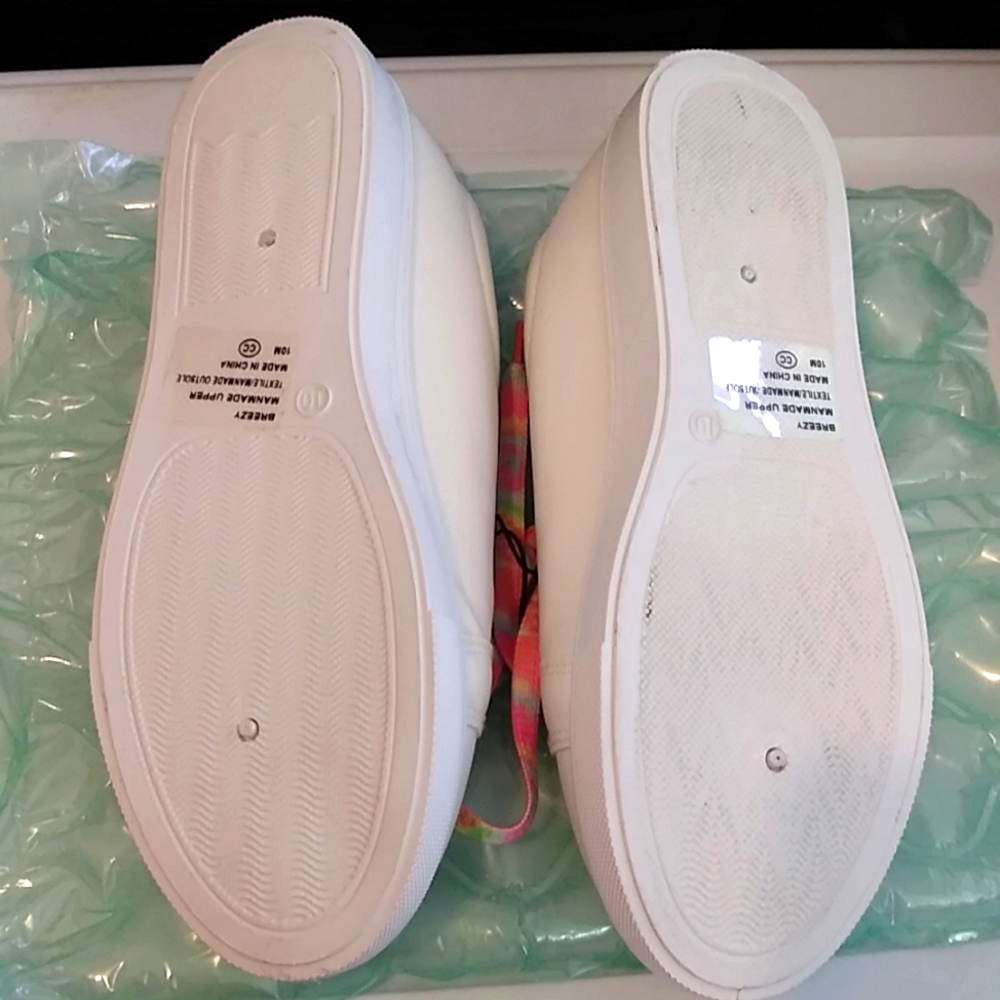 Pop Comfort Fit Breezy Rainbow Lace Up Sneakers White Womens Size 10M - Picture 5 of 8